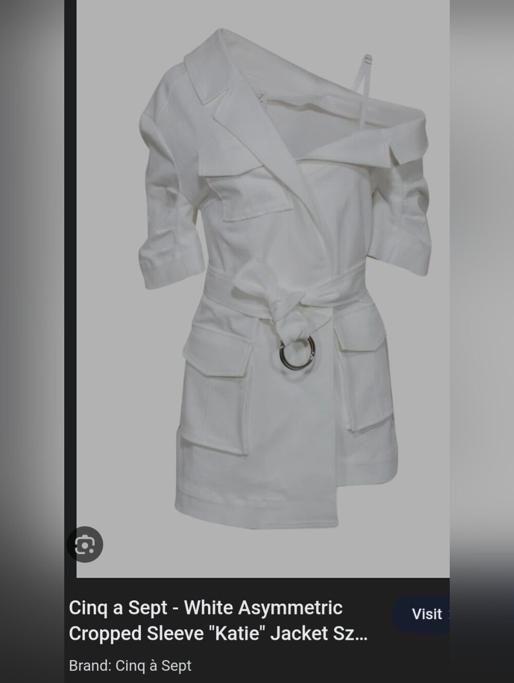 cinq a sept White Off-Shoulder Asymmetric KATIE Jacket